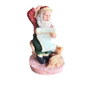 Brinn’s 1992 Santa's Wish List Figurine- Hand Crafted &‎ Painted-4” Tall w/Box
